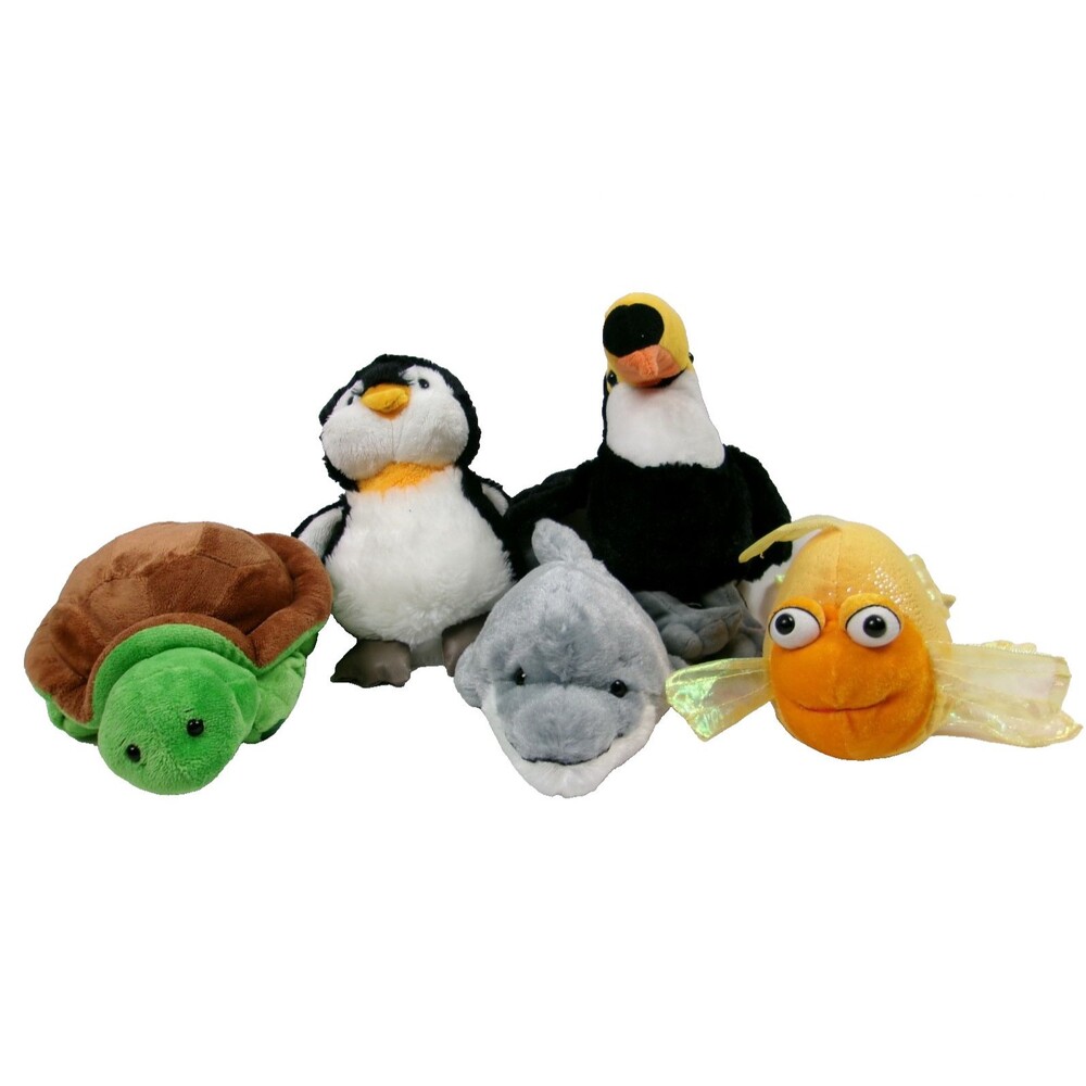 Ganz Webkinz Lot of 5 Assorted Plush Stuffed Animals Turtle Penguin Dolphin Fish